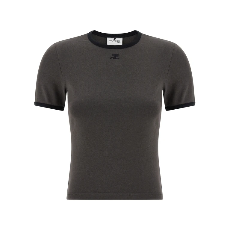 CourrèGes Gray Cotton T-Shirt - Women