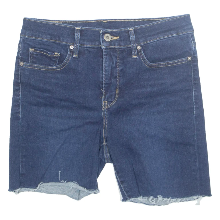 LEVI'S Cut Off Stretch Womens Denim Shorts Blue S W28