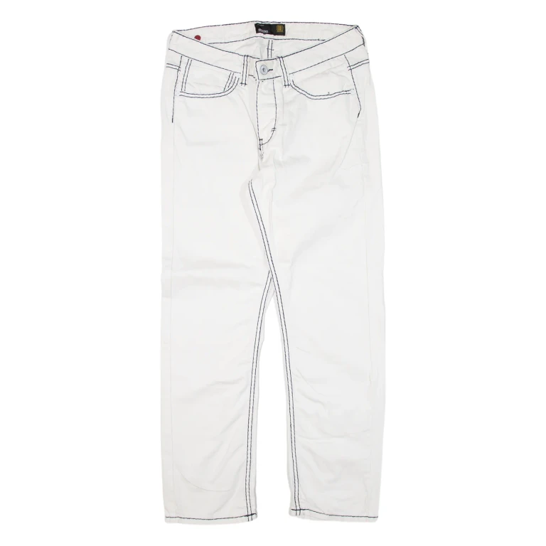 SMOG Mens Trousers White Slim Straight W32 L30