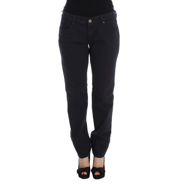 Ermanno Scervino Blue Cotton Blend Casual Fit Pants - Women