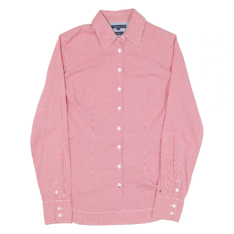 TOMMY HILFIGER Womens Shirt Red Check Long Sleeve S