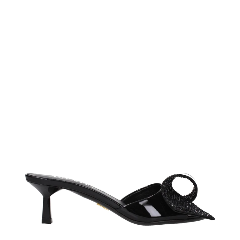 Black Leather Sandals - Women