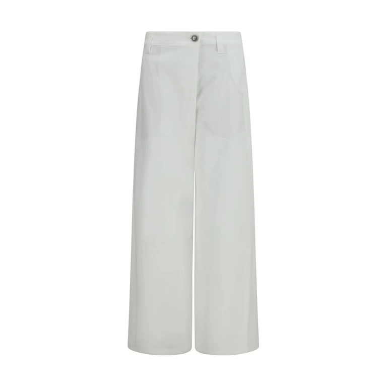 Brunello Cucinelli White Cotton Casual Pants - Women