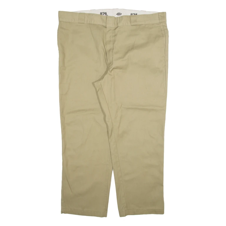 DICKIES 874 Workwear Mens Trousers Beige Regular Straight W42 L28