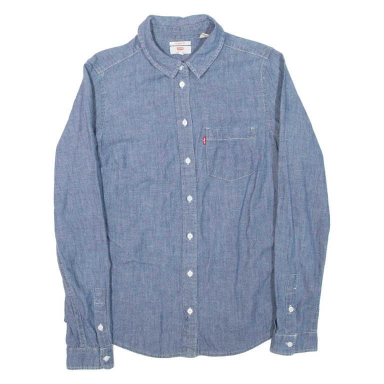 LEVI'S Womens Denim Shirt Blue Long Sleeve S