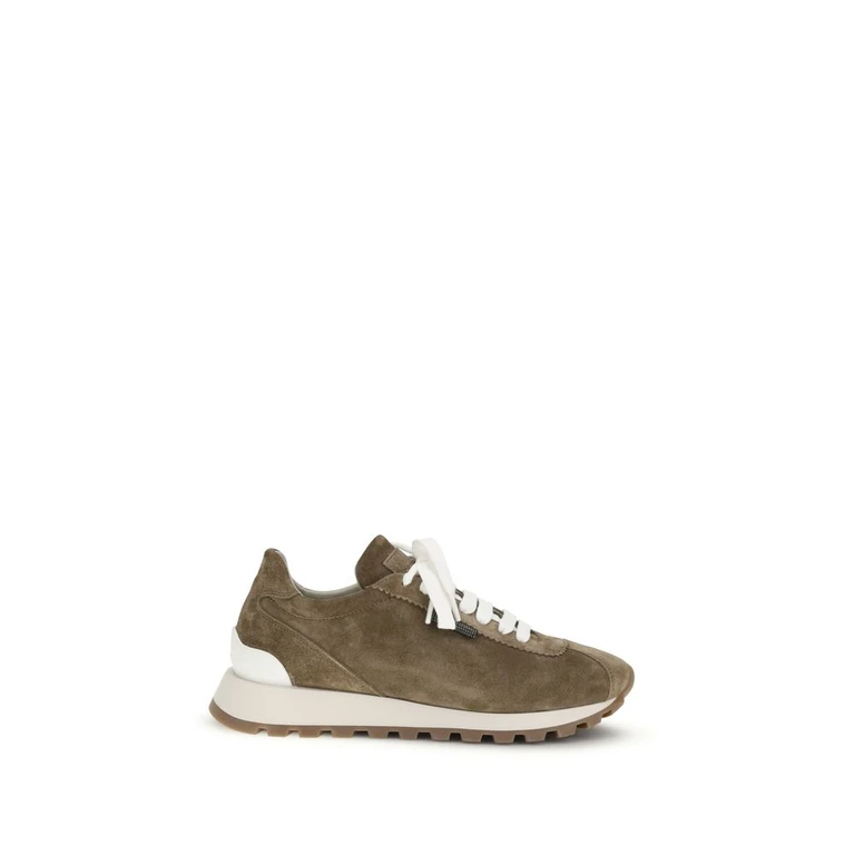 Brunello Cucinelli Brown Calf Leather Bos Taurus Platform Sneakers - Women