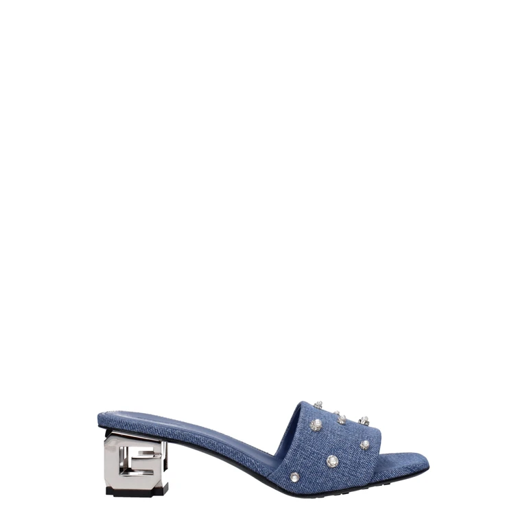 Givenchy Blue Fabric Flat Sandals - Women