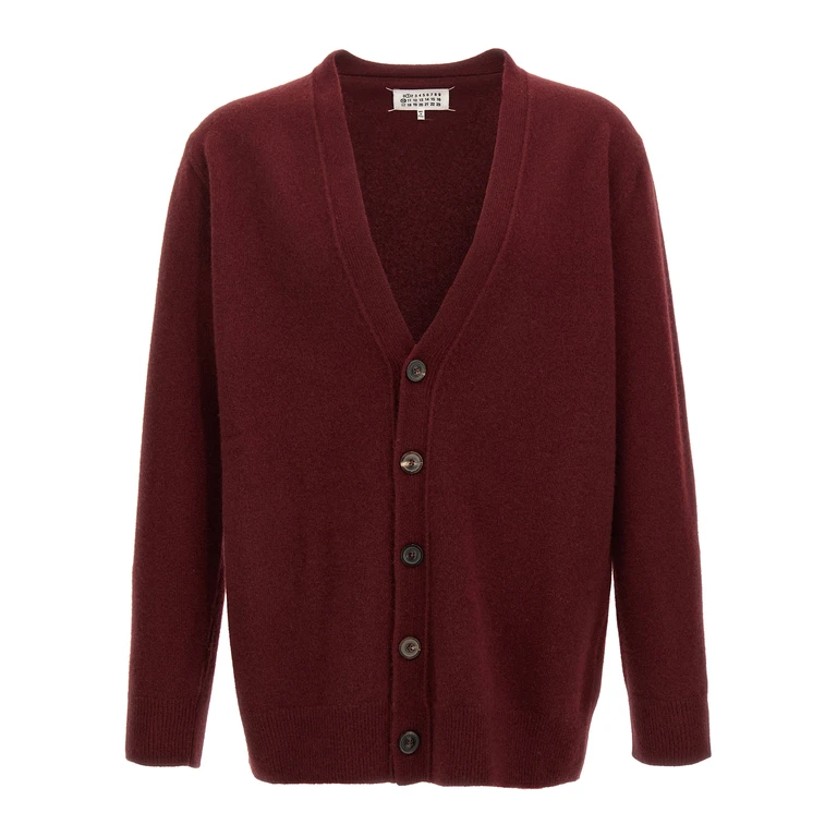 Maison Margiela Bordeaux Wool Cardigan Clothing - Men