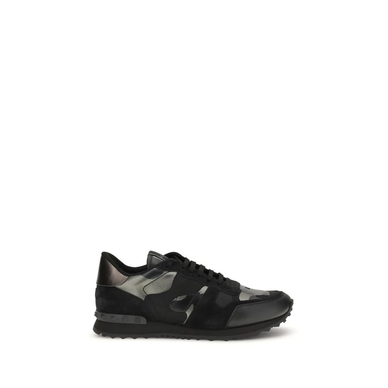 Valentino Garavani Black Calf Leather Bos Taurus Athletic Sneakers - Men