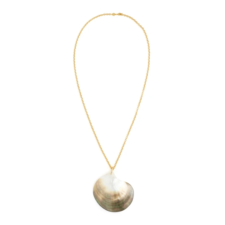 Anni Lu Golden Shell Necklace Ecru One Size