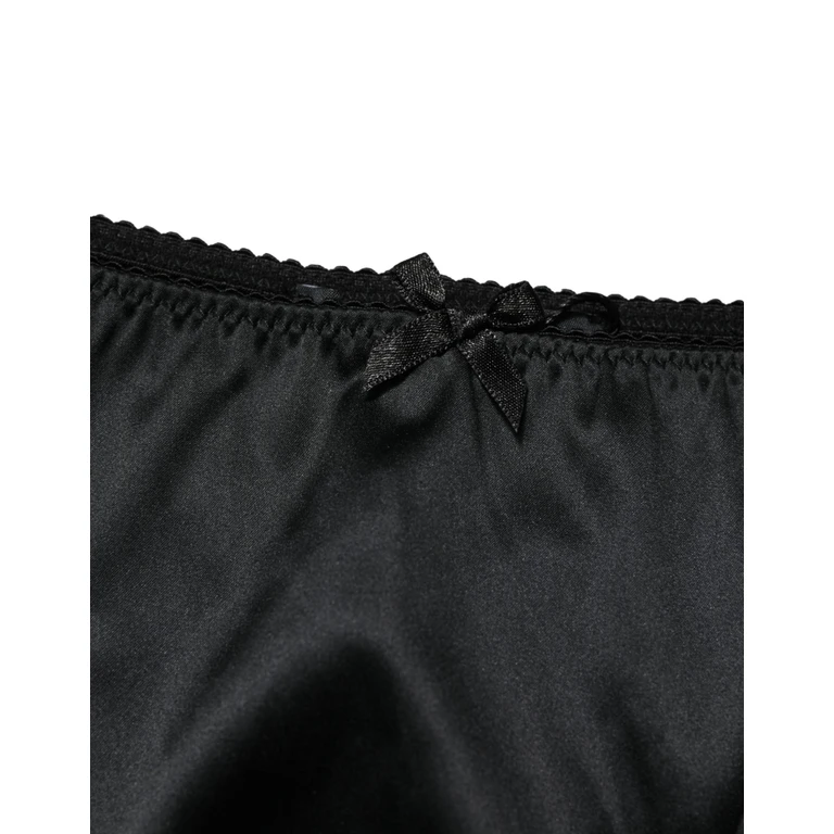 Dolce & Gabbana Black Silk Stretch Mid Waist Brief Panty Underwear Elastane Clothing - Women