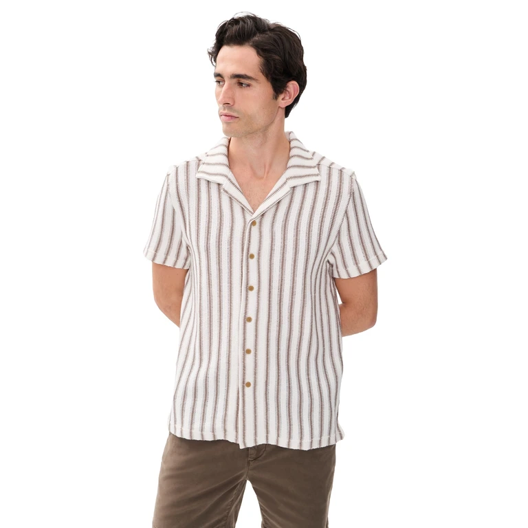 Fair Harbor Waveloom Crochet Shirt Natural XXL