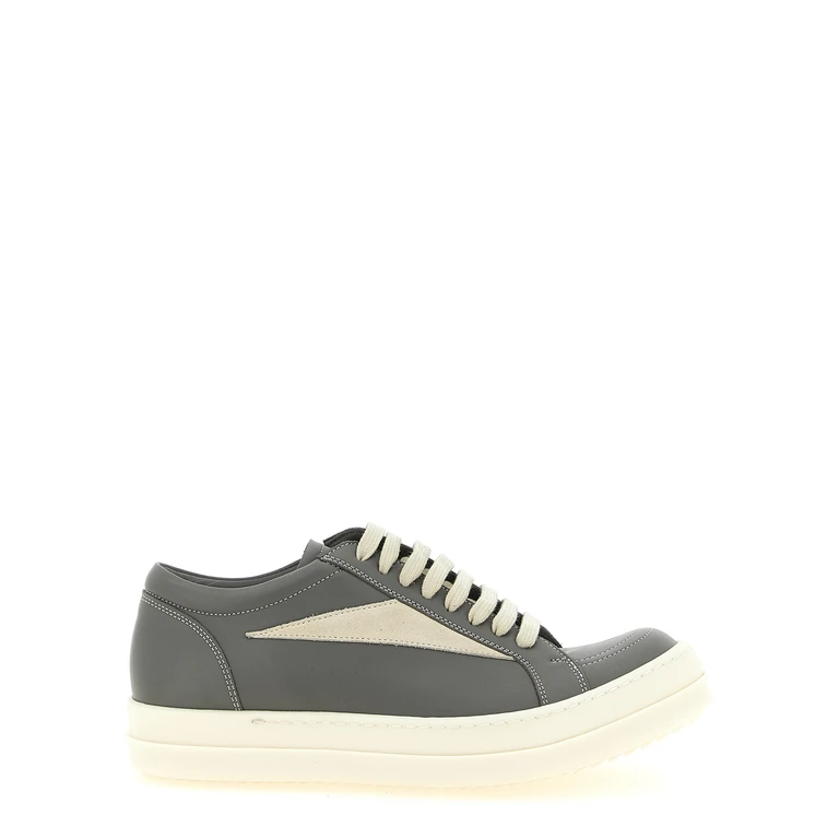 Gray Cowhide Low Top Sneakers - Women