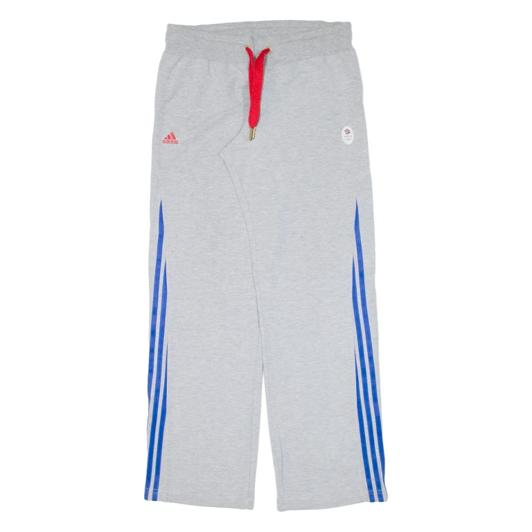 ADIDAS Olympics Team GB Womens Sweatpants Grey Straight UK 12 W30 L30