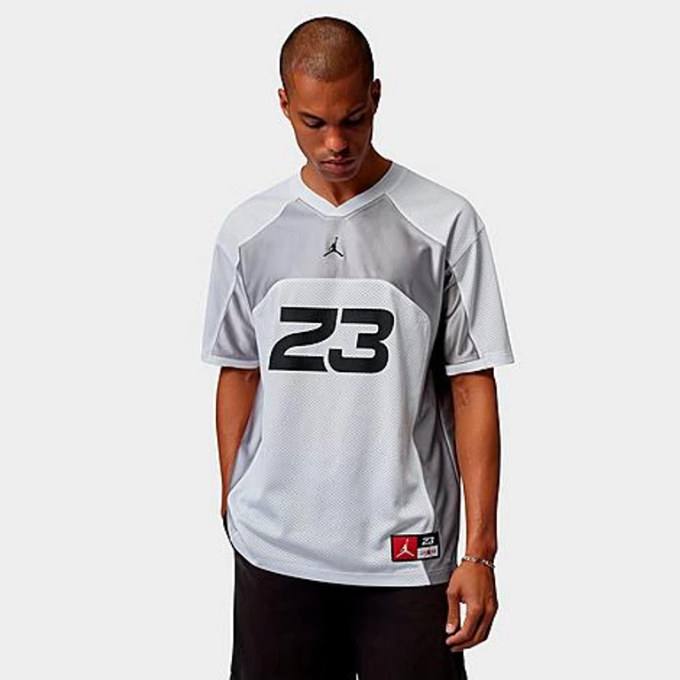 Jordan Men's Flight Football Jersey in White/Light Smoke Grey/Black Size: XS