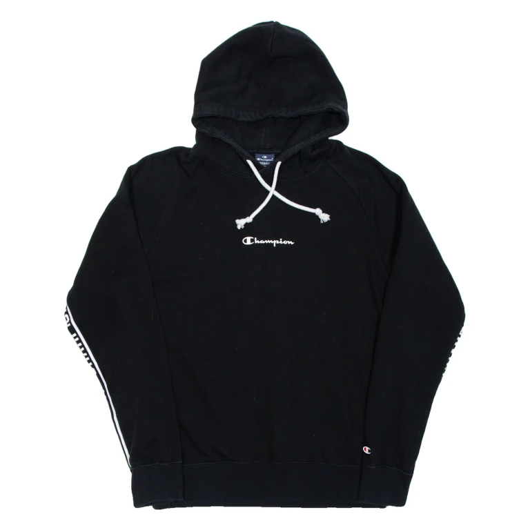 CHAMPION Mens Black Hoodie M