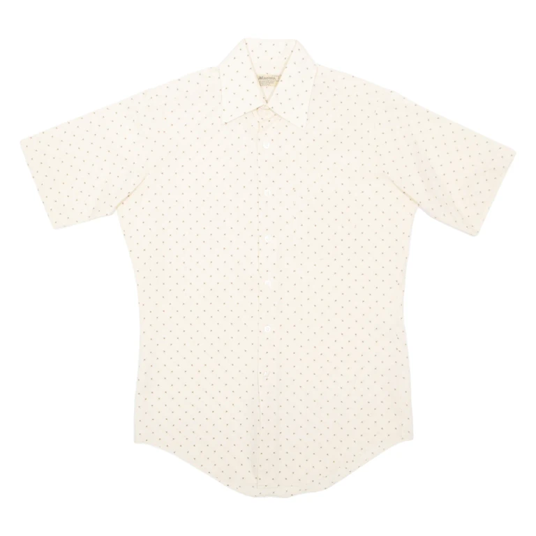 WEDGEFIELD Mens Shirt Cream Spotted L