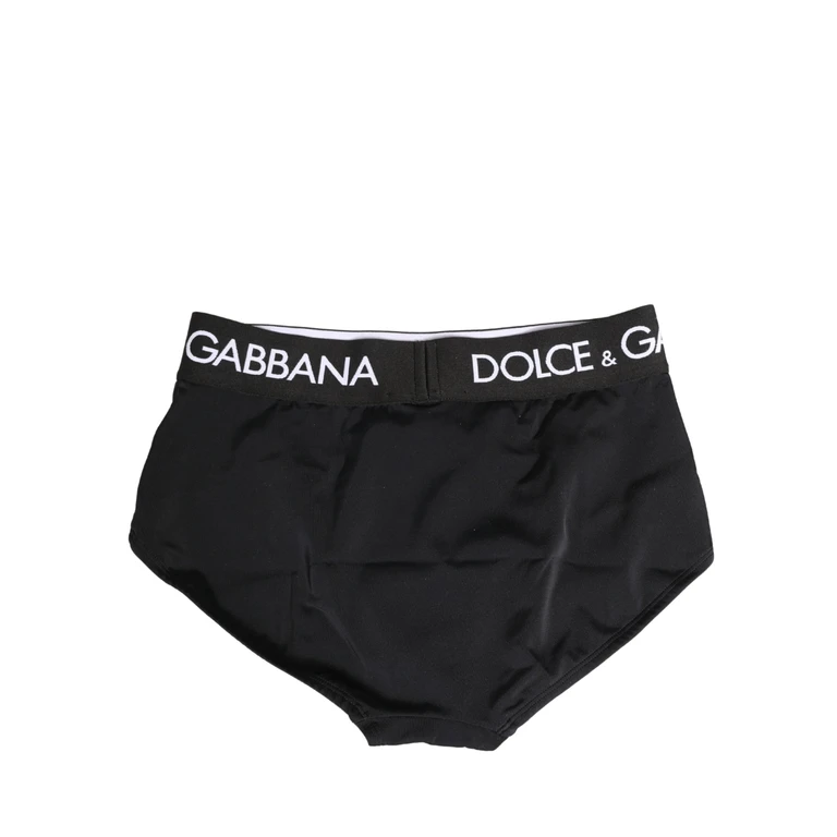 Dolce & Gabbana Black Logo Waistband Coulotte Panty Underwear Elastane Nylon Clothing - Women