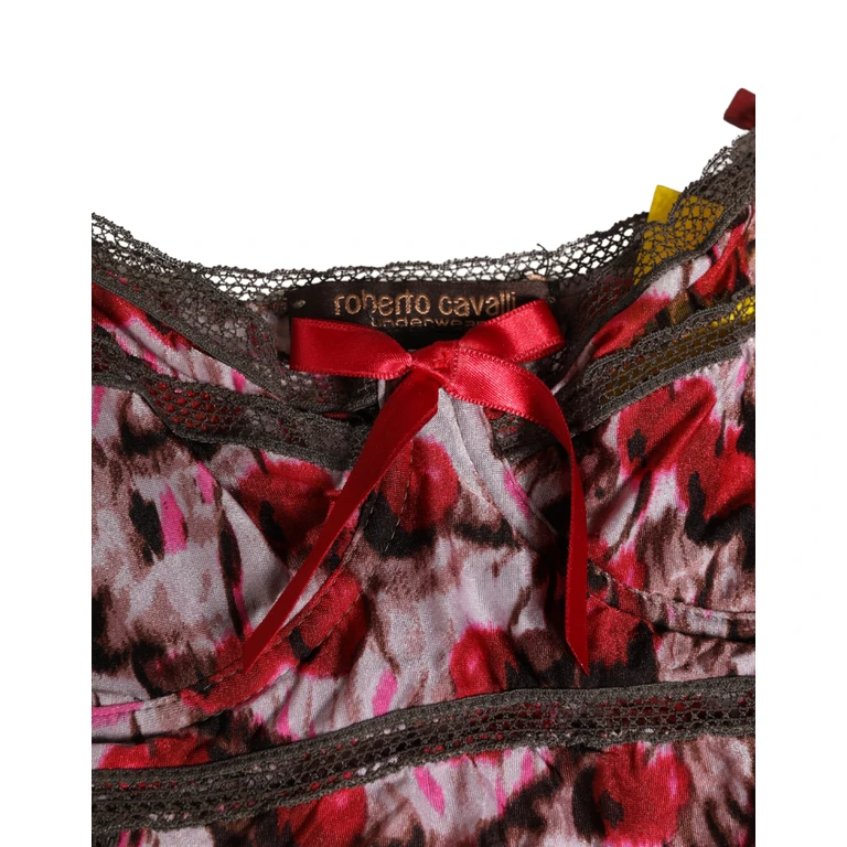 Roberto Cavalli Multicolor Cherryprint Lace Bodysuit Underwear Clothing - Women