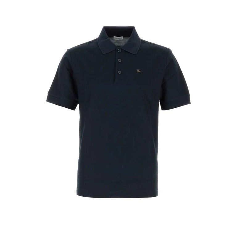 Burberry Navy Blue Piquet Polo Shirt Exterior: Cotton T-shirt - Men