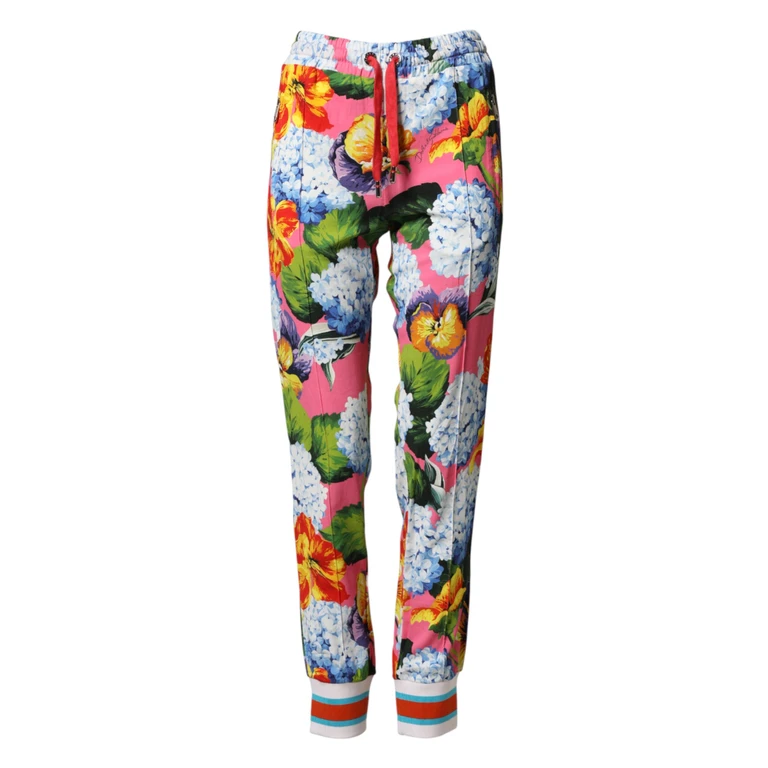 Dolce & Gabbana Multicolor Floral Mid Waist Jogger Pants 04+vi - Women