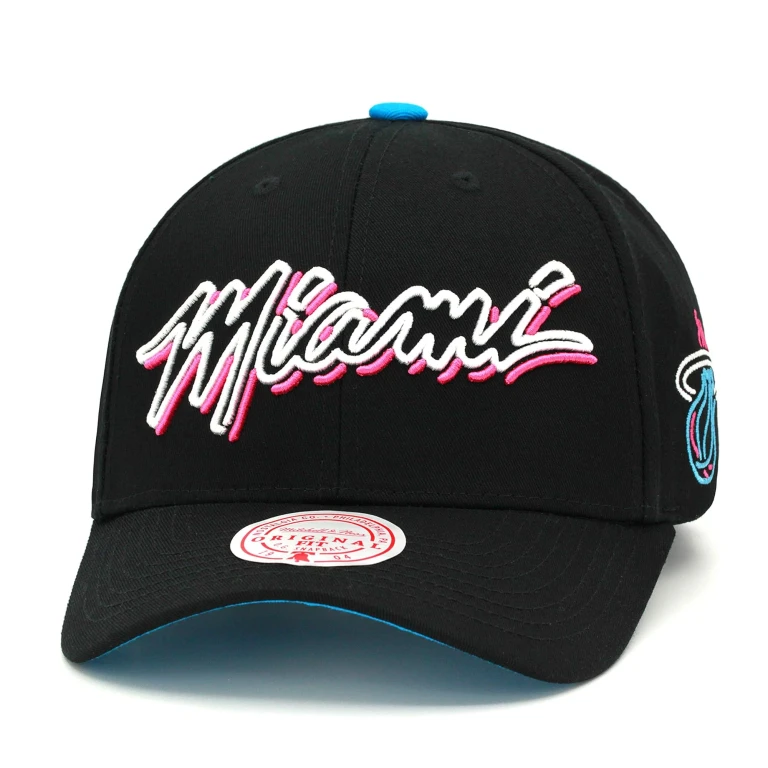 Men's NBA Miami Heat Neon Vice Lights Wordmark Low Snapback