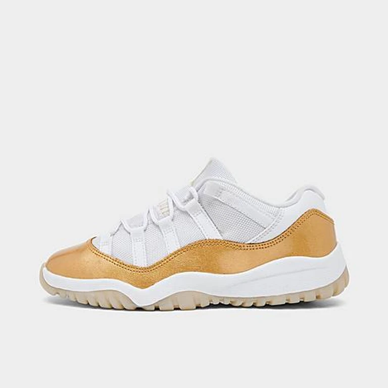 Little Kids Air Retro 11 Low Basketball Shoes in White/Metallic Gold/Team Gold Size: 1.0
