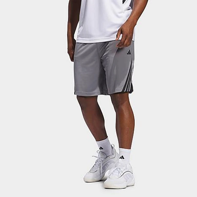adidas Men's Legends 3-Stripes Basketball Shorts in Grey/Black Size: XS 7