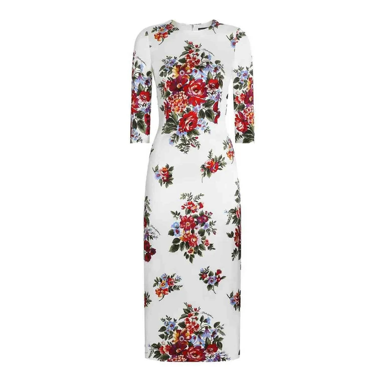 Dolce & Gabbana Robe mi-longue à imprimé floral et fente