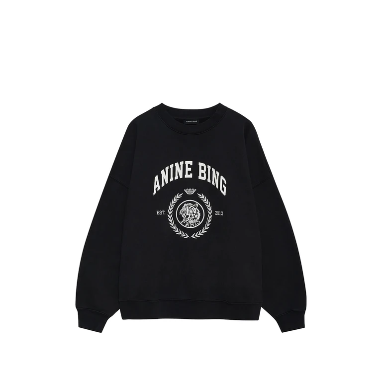 Anine Bing Logo-print Dropped-shoulder Sweater