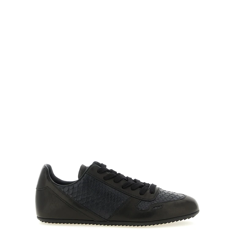 Rick Owens Black Lamb Leather Low Top Sneakers - Men