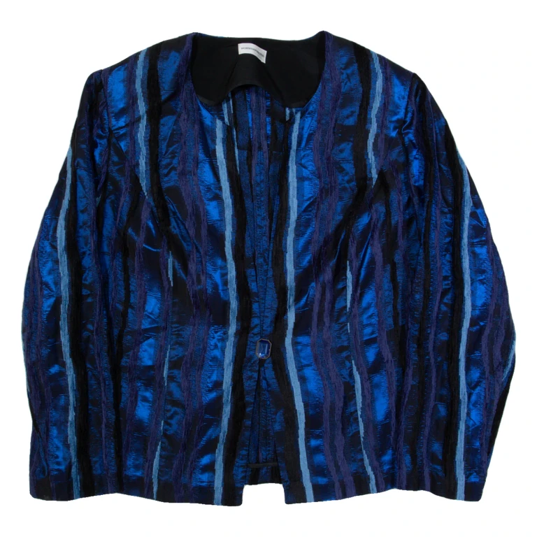 SOMMERMAN Lightweight Womens Blazer Jacket Blue 90s Striped L