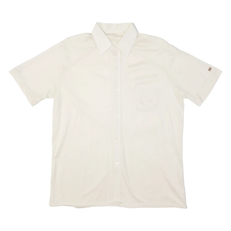 Mens Plain Shirt Cream 90s M