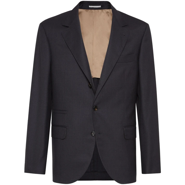 Brunello Cucinelli Houndstooth Virgin-wool Blazer