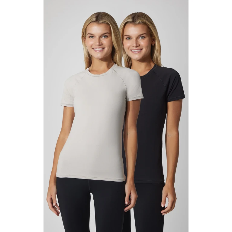 2 PK Vintage Cotton Crew Neck Short Sleeve Top