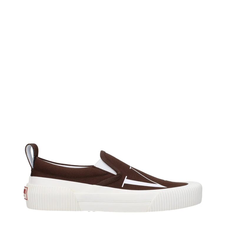 Valentino Garavani Brown Fabric Slip-On Loafers - Men