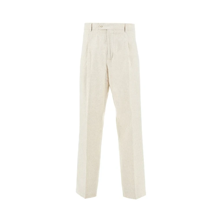 MARSEM Chevron linen and cotton pants with dart Man 50