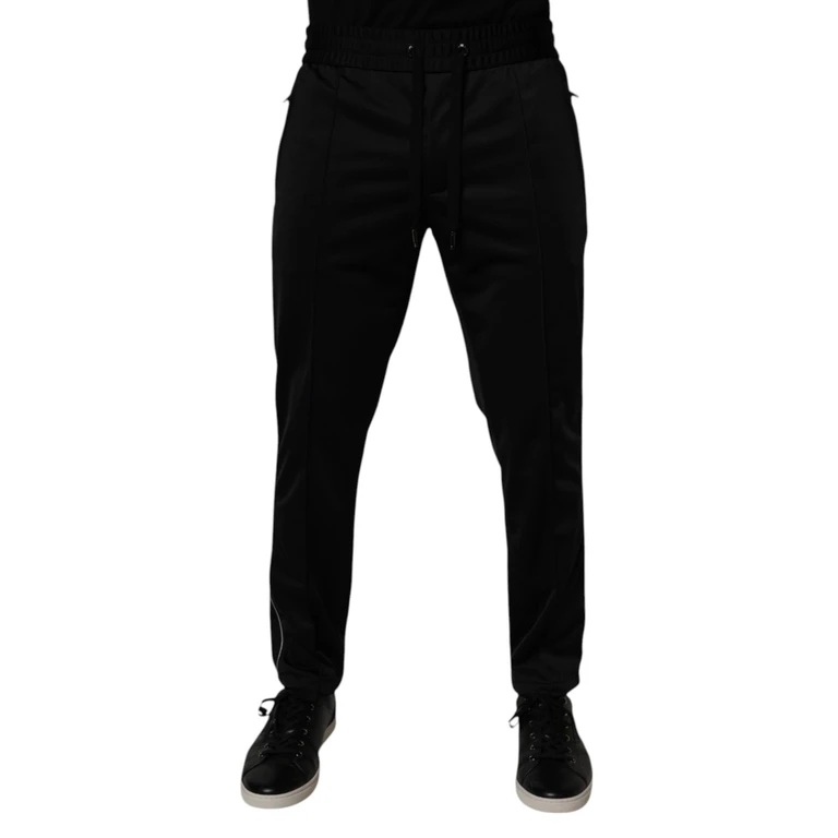 Dolce & Gabbana Black Polyester Men Jogger Sweatpants Pants - Men