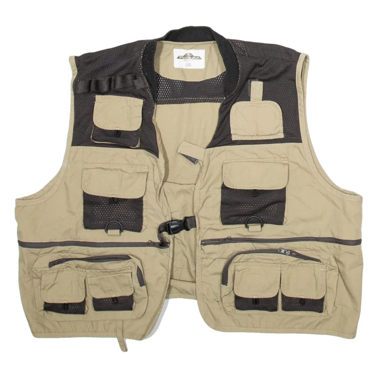 PODIUM Utility Mens Gilet Beige XL