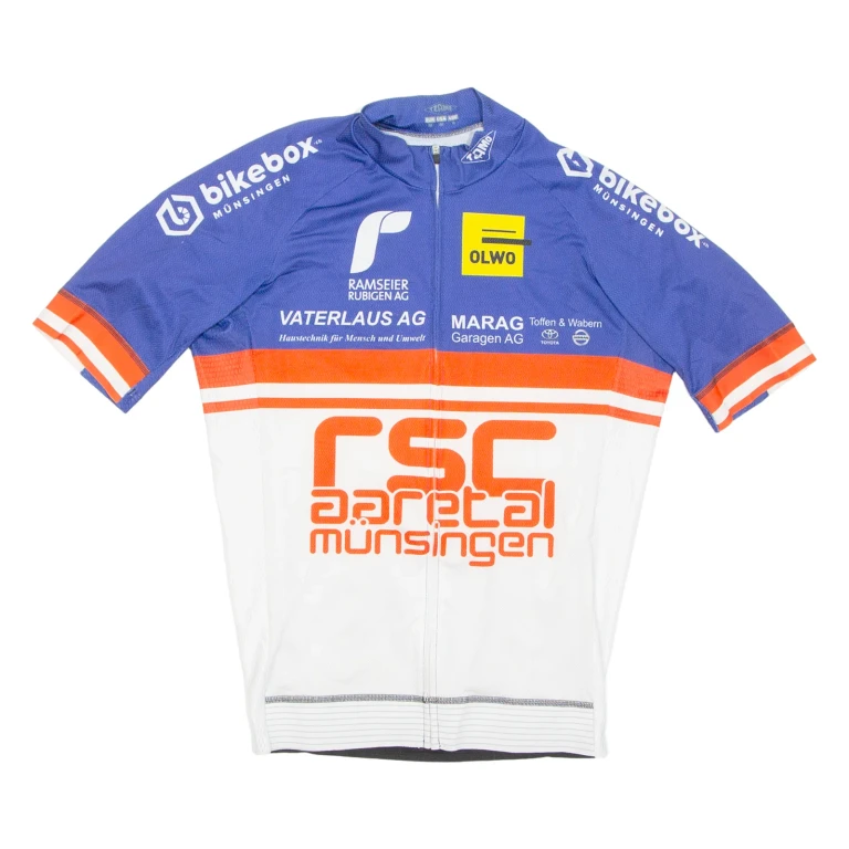 Cycling Mens Jersey Blue Full Zip M
