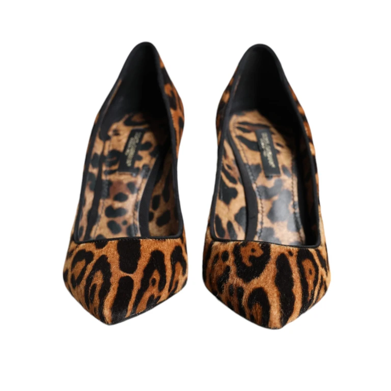Dolce & Gabbana Brown Leopard Calf Hair Heels Pumps Shoes Viscose - Women