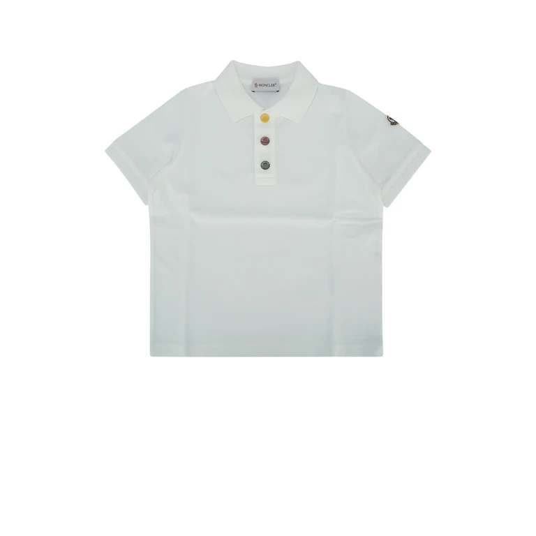 Moncler Jr Ss Polo Cream Base Fabric: Cotton