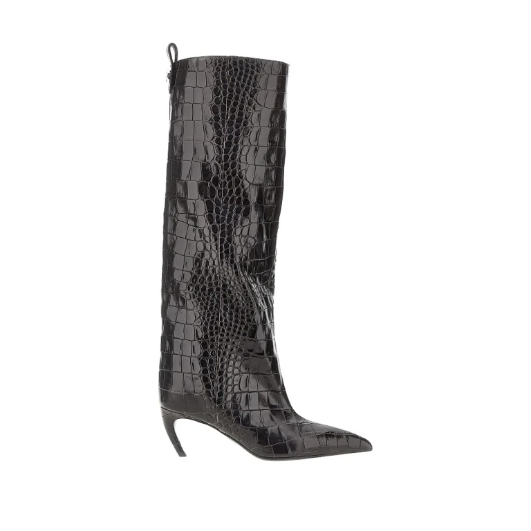 Croco-embossed leather 'Lea' boots Woman 36