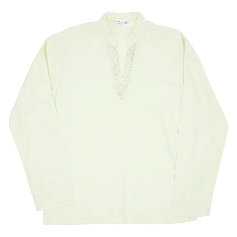 Womens Top Green V-Neck Long Sleeve M