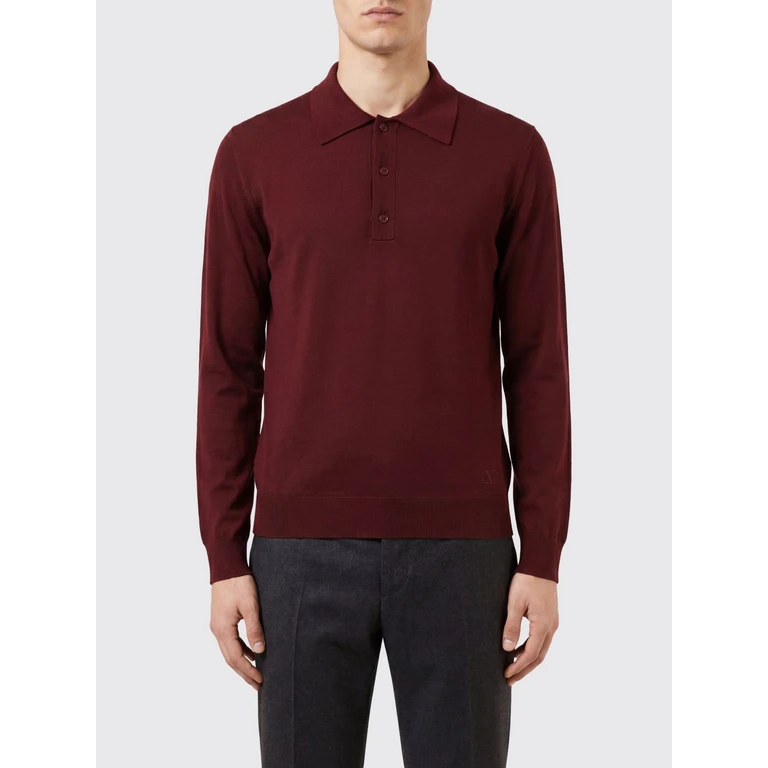 Long-Sleeved Knitted Virgin Wool Polo (KP04UBH9697)