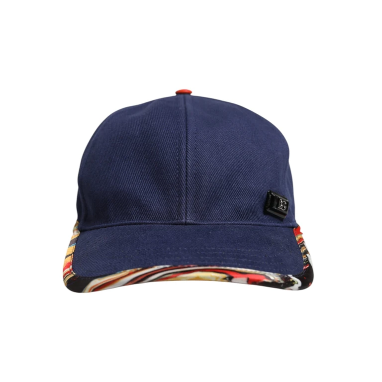 Dolce & Gabbana Blue Cotton 6 Panels Baseball Cap Polyester Calf Leather Accessory - Men