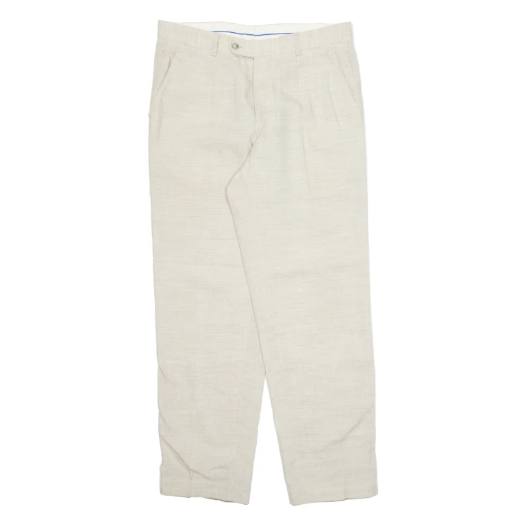 JOHN SLIM Chino Workwear Mens Trousers Cream Regular Straight W34 L30