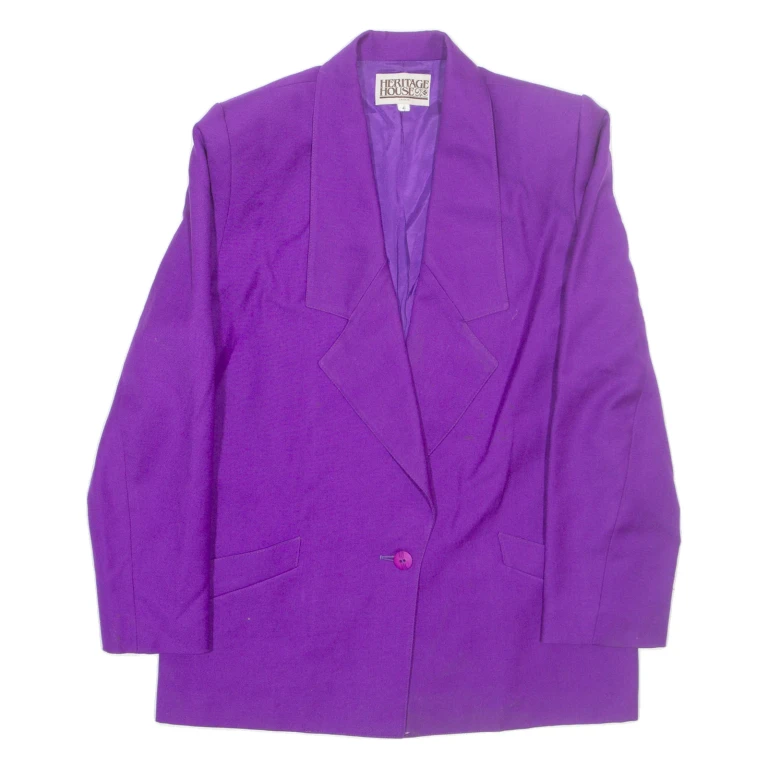 HERITAGE HOUSE Womens Blazer Jacket Blue S