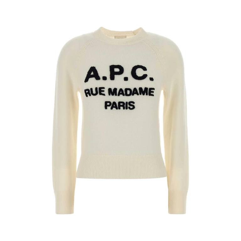 A. P.C. Ivory Wool Alissa Sweater Ecru Exterior: Virgin Maglieria - Women