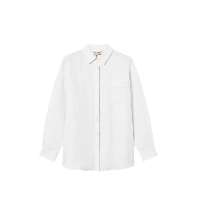 Twin Set Open-Back Shirt With `T` Embroidery